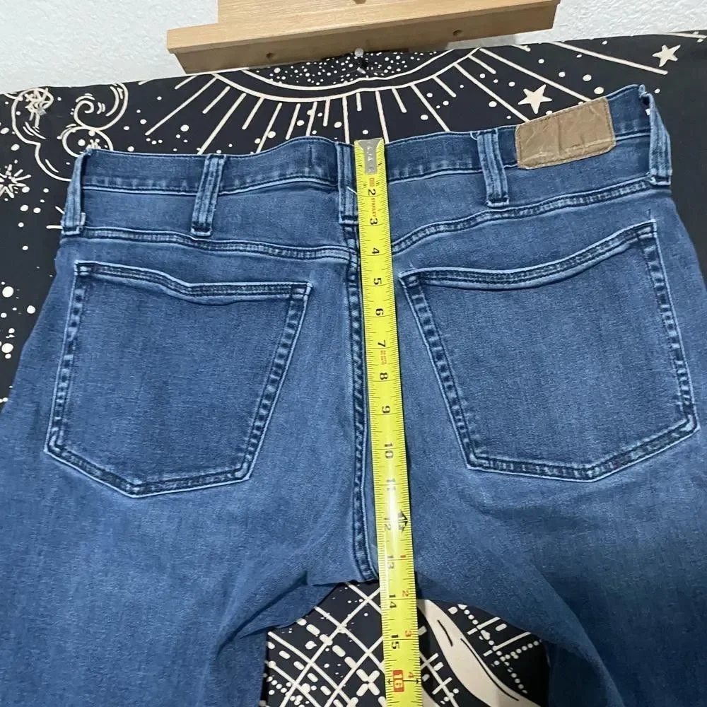 Madewell Straight Jeans Men's 38x32 Blue Cotton Denim Slim Fit Workwear Stretch